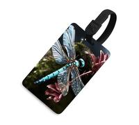 Blue Dragonfly Luggage Tags with ID Card, Durable Travel Bag Tags, Waterproof Name Tag for Suitcases, Backpacks & Travel Cases Black-Style