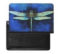 Blue Dragonfly Passport Holder with Card Slots Portable Passport Cover Compact Waterproof Passports Protector