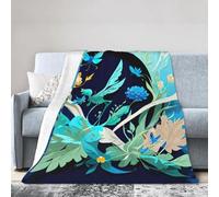 Blue Dragonfly Print Flannel Fleece Luxury Throw Blanket - Lightweight For Couch Bed Chair - Thick, Warm And Breathable - All Season Cozy Fuzzy, Anti-Static Microplush Bedding (50 In X 60 In)