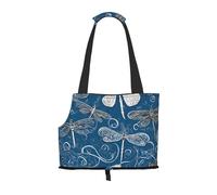 Blue Dragonfly Printed Foldable Pet Bag - Portable Puppy Cat Travel Handbag Tote,Pet Carrier Backpacks.