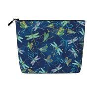Blue Dragonfly Printed Make up Bag for Women Makeup Bags Zipper Travel Cosmetic Bags Pouch Organizer
