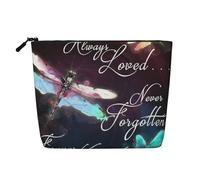 Blue Dragonfly Printed Make up Bag for Women Makeup Bags Zipper Travel Cosmetic Bags Pouch Organizer
