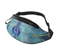 Blue Dragonfly Printed Personalized Waist Bag, Lightweight and Versatile Crossbody Bag for Everyday and Outdoor Adventures