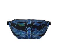 Blue Dragonfly Printed Waist Bag Adjustable Bum Bag Lightweight Travel Waist Fanny Pack Belt for Walking Cycling Hiking Travel