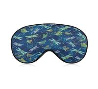 Blue Dragonfly Sleep Mask Eye Mask for Sleeping Breathable Blackout Sleeping Masks with Adjustable Strap Soft Eye Cover Comfortable Blindfold Eyeshade for Night Sleeping Travel Nap