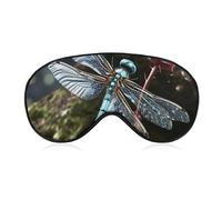 Blue Dragonfly Sleep Mask for Women Men, Soft Eye Mask with Adjustable Strap for Sleeping, Light Blocking Travel Blindfold for Nap Comfortable Eye Cover for Home Office