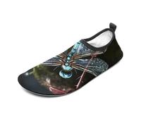 Blue Dragonfly Water Shoes for Men Women, Lightweight Stretch Swim Shoes with Anti-Slip Rubber Sole, Quick-Dry Aqua Socks for Pool, Beach, Surfing, Style, 10 Women/10 Men