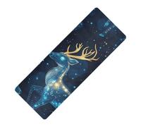 Blue Dream Deer printed yoga matts for men, natural rubber non slip, with yoga mat bag tapete para ejercicio 71x26 inches