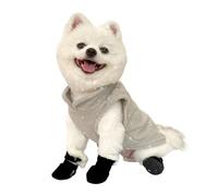 Blue Dream Island 4 PCS Winter Dog Shoes,Thickened Warm Dog Artificial Lamb Anti-Slip Silent Soft Boots Cold Weather Pet Paw Protectors for Samll Medium Dogs_XL(Black)