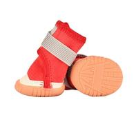 Blue Dream Island 4PCS Dog Winter Boots,Non-Slip Warm Dog Shoes with Thick Plush Lining,Pet Cold Weather Outdoor Walking Shoes for Small Medium Dogs_5#(Red)