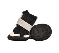 Blue Dream Island 4PCS Dog Winter Boots,Non-Slip Warm Dog Shoes with Thick Plush Lining,Pet Cold Weather Outdoor Walking Shoes for Small Medium Dogs_2#(Black)