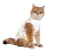 Blue Dream Island Cat Cartoon Surgical Recovery Suit,Pet Sterilization Weaning Anti-Lick Shirts Vest Kitten Abdominal Wounds Protection Recovery Suit Onesie_S(Dinosaur)