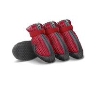 Blue Dream Island Dog Boots,Dog Summer Breathable Mesh Anti Slip Shoes Pet Anti-Licking Foot Injury Protective Cover Walking Footwear_M(Red)