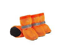 Blue Dream Island Dog Breathable Shoes,Pet Summer Mesh Nonslip Boots Pet Paw Protector Cover Outdoor Walking Booties for Small Medium Dogs_S(Orange)