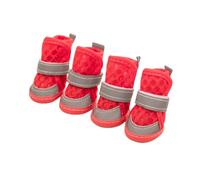 Blue Dream Island Dog Breathable Shoes,Summer Reflective Non-Slip Mesh Dog Boots Pet Paw Anti-Licking Protection Cover Outdoor Walking Footwear for Small Medium Dogs_5#(Red)