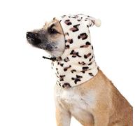 Blue Dream Island Dog Ear Muffs Noise Protection,Plush Dog Hats Pet Ears Warm Quie Dog Ear Cover,Winter Hat Dog Head Wrap for Small Medium Large Dogs_M(Leopard)