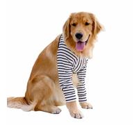 Blue Dream Island Dog Elbow Protector for Calluses, Dog Joint Recovery Sleeve for Prevent Licking Wound, Elbow Sleeves with Mesh Pad for Medium Large Dogs_XL(Stripe)
