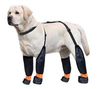 Blue Dream Island Dog Leg Anti Dirty Shoes,Reflective Adjustable Dog Suspenders Boots with D-Ring,Dog Paw Protective Outdoor Walking Running Hiking Booties for Small Medium Dogs_XL(Black)