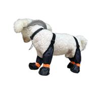 Blue Dream Island Dog Leg Anti Dirty Shoes,Reflective Adjustable Dog Suspenders Boots with D-Ring,Dog Paw Protective Outdoor Walking Running Hiking Booties for Small Medium Dogs_S(Black)