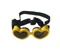Blue Dream Island Dog Sunglasses, Heart-Shaped Adjustable Dog Goggles, UV Protective Glasses, Small to Medium Dogs - Yellow