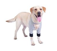 Blue Dream Island Dog Surgery Recovery Sleeve for Front Legs, Pet Prevent Licking Wound Elbow Brace Protector, Dog Recovery Suit for Sprain Arthritis_Gray(XL)