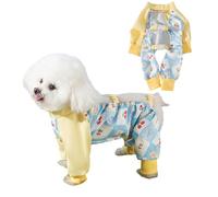 Blue Dream Island Dog Waterproof Anti-Dirty Pants, Pet Belly Protection Outdoor Walking Clothes Dog 4-Leg Dustproof Jumpsuit for Small Medium Large Dogs_XL(Yellow)