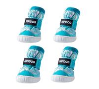 Blue Dream Island Dog Winter Thicken Waterproof Anti-Slip Shoes,Adjustable Dog Cold Rainy Days Walking Boots Paw Protection Cover for Small Medium Dogs_1#(Green)