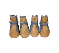 Blue Dream Island Dog Winter Warm Shoes,Pet Autumn Outdoor Walking Water-Resistant Boots with Reflective,Fleece Lined Dog Indoor Quiet Feetwear for Samll Medium Dogs_2#(Brown)