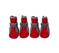 Blue Dream Island Dog Winter Warm Shoes,Pet Autumn Outdoor Walking Water-Resistant Boots with Reflective,Fleece Lined Dog Indoor Quiet Feetwear for Samll Medium Dogs_4#(Red)