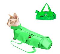Blue Dream Island Foldable Pet Supply Cat Grooming Bag,Cat Restraint Bag Anti Scratch Bite Pet Fixed Bag for Claw Care,Nail Trimming,Administering Eye Drops, Ear Cleaner_M(Green)