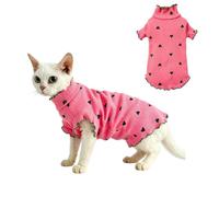 Blue Dream Island Hairless Cat Vest,Pet Heart Shirt Jumper_S(Pink)