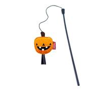 Blue Dream Island Halloween Cat Teaser Stick Toy,Cat Interactive Luminous Toy Cat Halloween Stuffed toys with Tassels for Indoor Cats to Chase and Exercise_Pumpkin