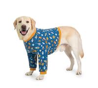 Blue Dream Island Large Dog Joint Protection Shirt,Dog Front Leg Elbow Recovery Sleeve Wound Anti Licking Dog Pajamas Pullover,Pet Knee Calluses Brace for Medium Large Dogs_26(Astronaut)