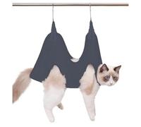 Blue Dream Island Pet Grooming Hammock Bag,Cat/Puppy/Small Dog Grooming Harness Pet Hammock Restraint Bag for Bathing Nail Trimming Ear Eye Claw Care_XS(Grey)