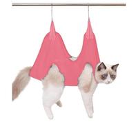 Blue Dream Island Pet Grooming Hammock Bag,Cat/Puppy/Small Dog Grooming Harness Pet Hammock Restraint Bag for Bathing Nail Trimming Ear Eye Claw Care_S(Pink)