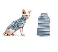Blue Dream Island Pet Striped Shirt,Cat Puppy Elastic Pullover_S(Blue)