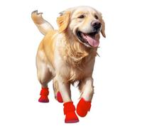 Blue Dream Island Silicone Dog Rain Boots,Waterproof Anti-Slip Outdoor Dog Paw Protectors Adjustable Dogs Shoes for Muddy Path Foot Cover_S(Red)