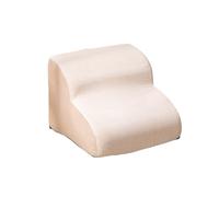Blue Dream Island Wave-Shaped Sponge Pet Stairs for Cats Small Dogs, Non-Slip Washable Cover Pet Auxiliary Extended Ramp, Elderly Injured Petite Short-Legged Pet Steps for Sofa Bed_2 Levels(Beige)