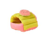 Blue Dream Island Winter Warm Cozy Small Pet Nest,Cute Style Hamsters Bed Guinea Pigs Hideout,Small Pet 3D Support House for Sugar Glider, Chinchilla, Rabbit_L(Watermelon)