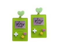 Blue Drop 80s Earrings Heart Cross Star Cartoon Game Console Dangle Drop Acrylic Earrings for Women Valentine's Day 80s 90s Vintage Party Jewelry, Zinc Acrylic, No Gemstone