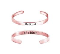 Blue Drop Be Kind of a B Bangle Stainless Steel Engraved Cuff Bracelet Opening Adjustable Inspirational Gifts Jewelry, IN, no gemstone