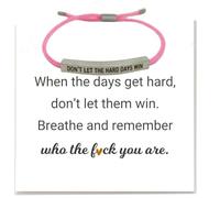 Blue Drop DONT LET THE HARD DAYS WIN Inspirational Bracelets for Women Men Adjustable Handmade Braided Bracelets Christian Faith Jewelry, IN, no gemstone
