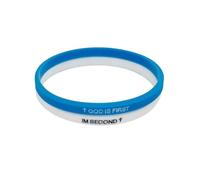 Blue Drop GOD IS FIRST Bracelet IM Second Christian Cross Silicone Rubber Wristbands Couple Bracelets Jesus Faith Jewelry for Women Men, IN, no gemstone
