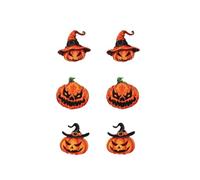 Blue Drop Halloween Earrings for Women 3Pcs Wooden Ghost Witch Hat Black Cat Pumpkin Stud Earrings Set Halloween Party Jewelry, Zinc Wood, No Gemstone