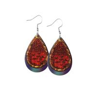 Blue Drop Halloween Earrings for Women Ghost Bat Spider Blood Handprint Earrings Leather Drop Dangle Halloween Costume Party Jewelry, Zinc Leather, No Gemstone