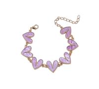 Blue Drop Heart Bracelet for Women Multicolor Enamel Love Heart Bracelet Charm Luxury Dainty Birthday Jewelry, IN, no gemstone