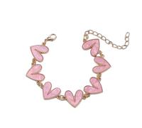 Blue Drop Heart Bracelet for Women Multicolor Enamel Love Heart Bracelet Charm Luxury Dainty Birthday Jewelry, IN, no gemstone