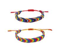 Blue Drop Rainbow Bracelet Braid Pride LGBTQ Bracelets for Women Men Summer Beach Couple Valentines Lesbian Gay LGBT Jewelry, IN, no gemstone