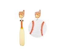 Blue Drop Sports Earrings Jersey Badminton Ping-Pong Table Tennis Pickleball Baseball Earrings Acrylic Drop Dangle Game Day Sport Lover Jewelry, Zinc Acrylic, No Gemstone