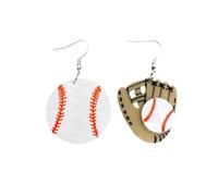 Blue Drop Sports Earrings Jersey Badminton Ping-Pong Table Tennis Pickleball Baseball Earrings Acrylic Drop Dangle Game Day Sport Lover Jewelry, Zinc Acrylic, No Gemstone
